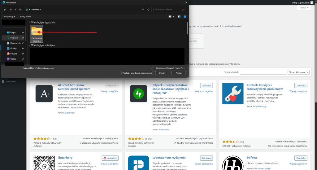 wybierz plik z komputera