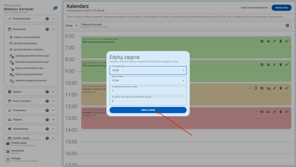 Kliknij - "zapisz zmiany".