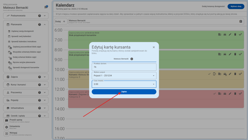 Po uzupełnieniu danych kliknij - "Zapisz"