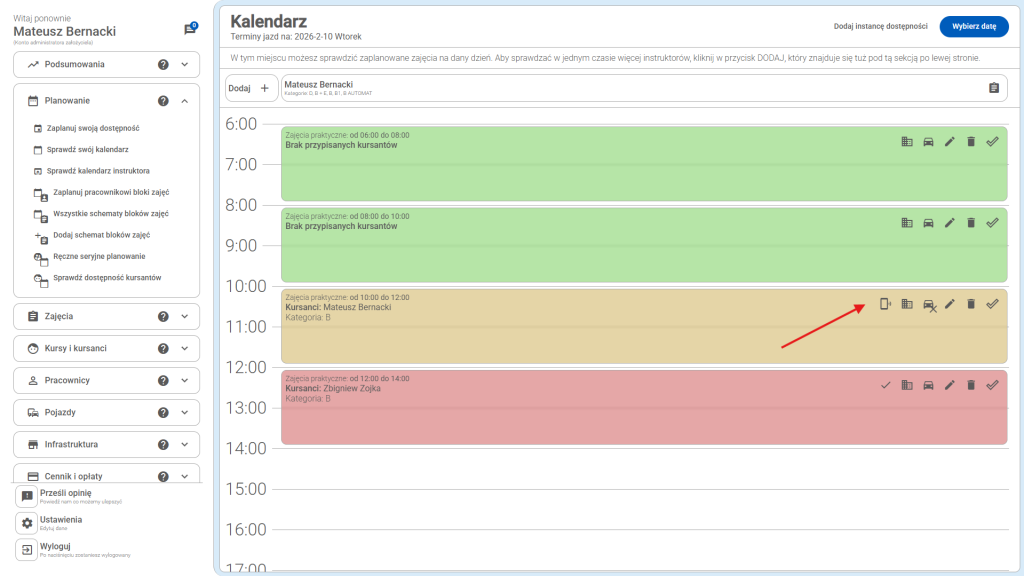 Ikonka do podpisywania karty kursanta zniknęła 