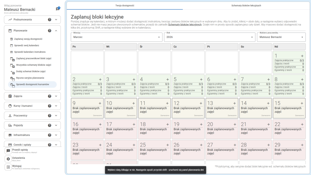 Jak wyglądają wybrane daty