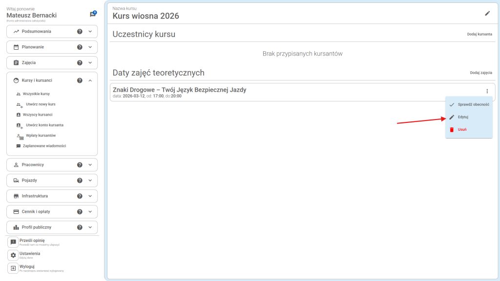 Kliknij przycisk "edytuj", aby przejść do edycji.