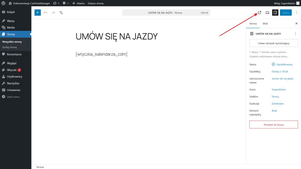 Otwórz podgląd, aby wyświetlić widok kalendarza.