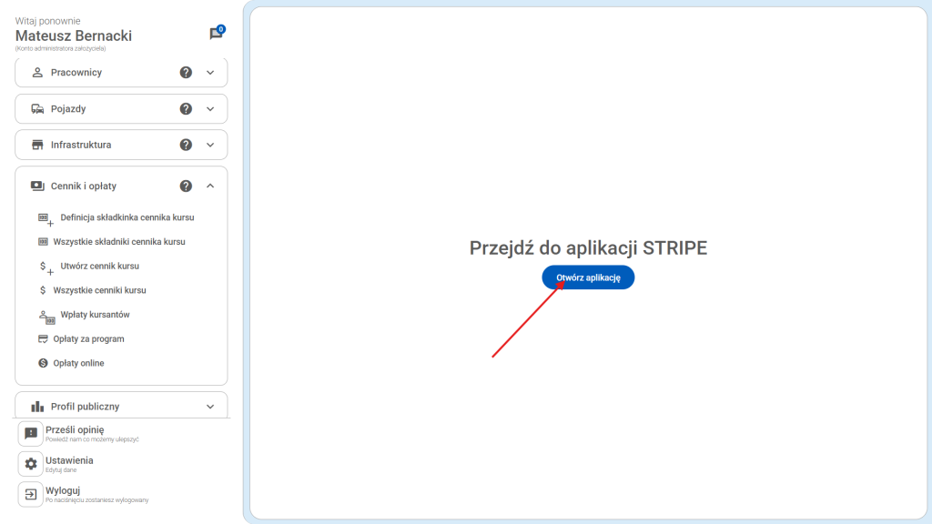 Kliknij przycisk "Otwórz aplikację"