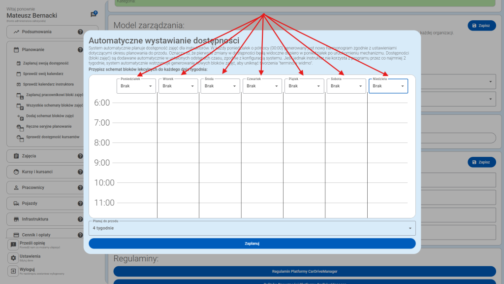 Uzupełnij schematy dostępności