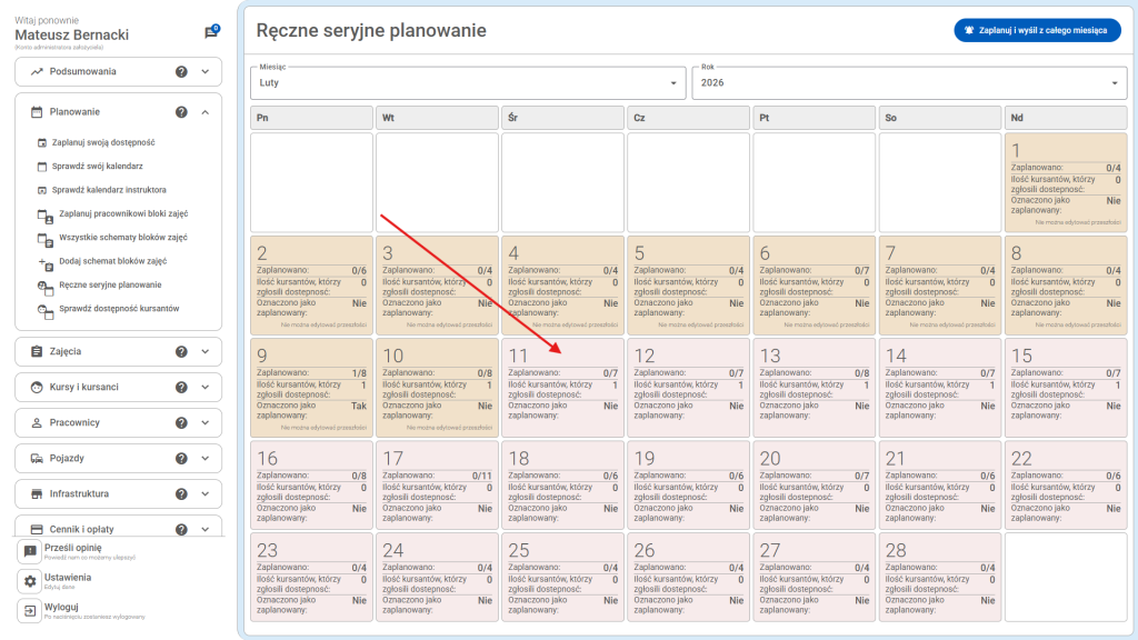Kliknij w interesującą cię datę
