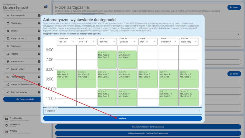 Jak gotowe - kliknij "Zaplanuj"