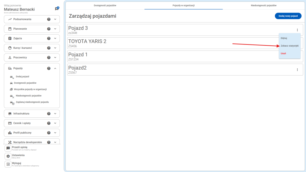 Kliknij "Zobacz statystyki"
