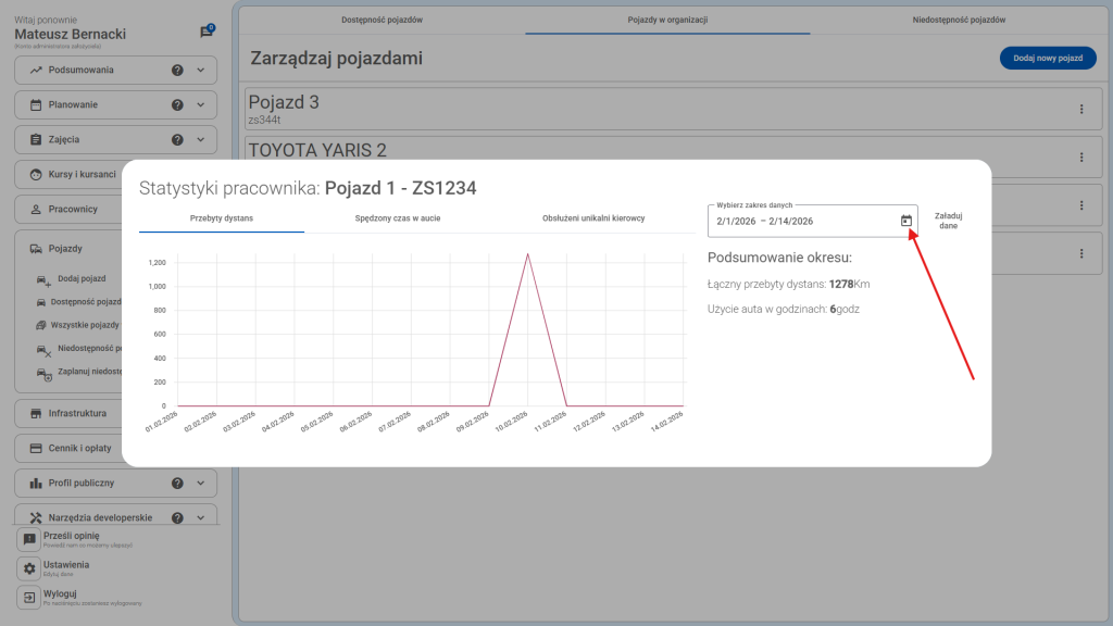 Aby zmienić datę - kliknij kalendarz