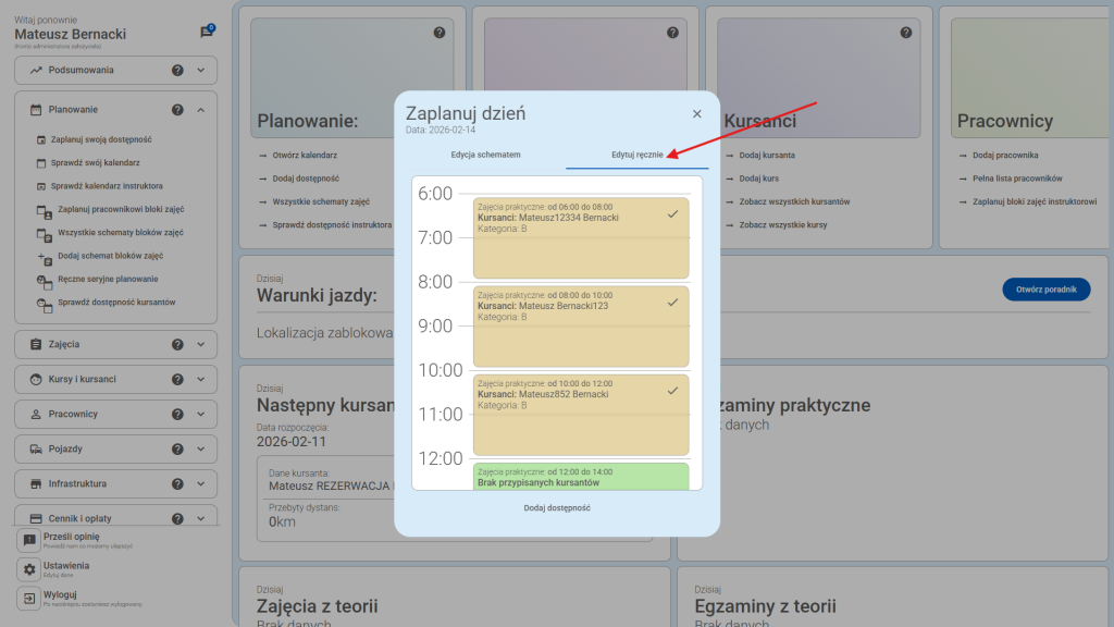 Wejdź w zakładkę "Edytuj ręcznie"