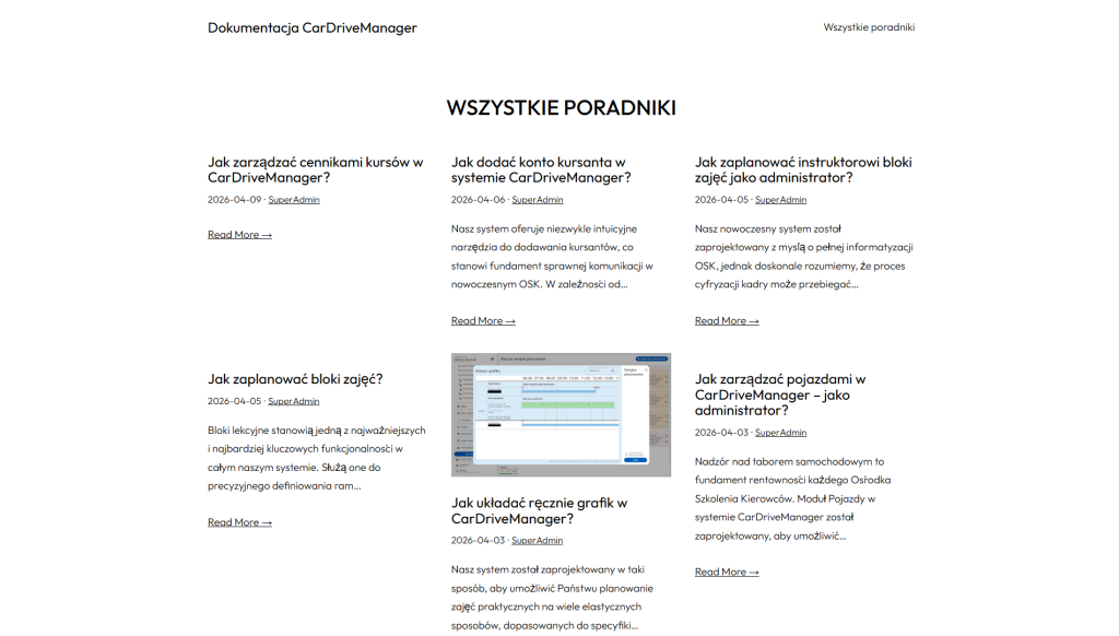 Widok na screenshota z wszystkimi poradnikami