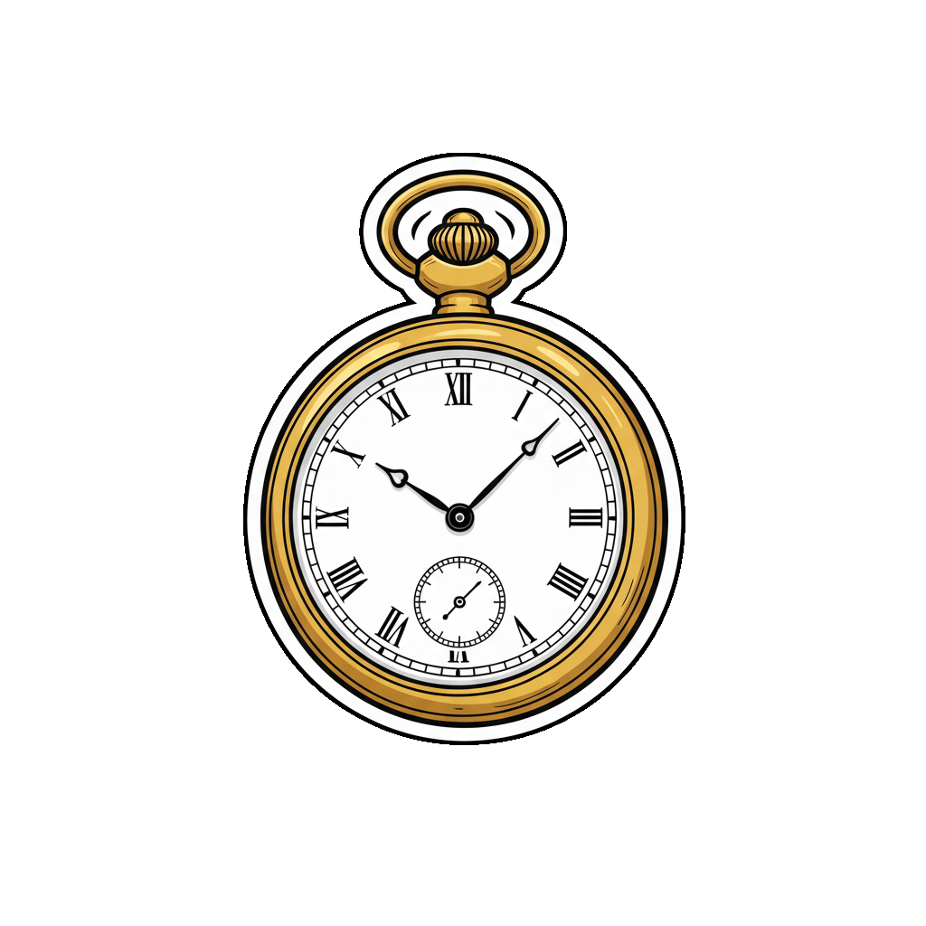 Rysunek zegarka kieszonkowego